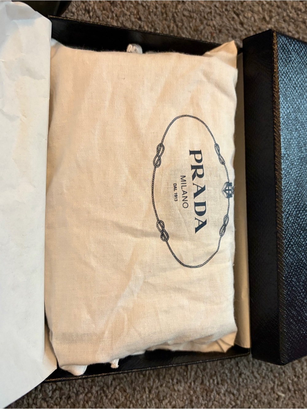Prada Black Saffiano Leather Zip-Around Wallet with Gold Logo - Picture 12 of 16